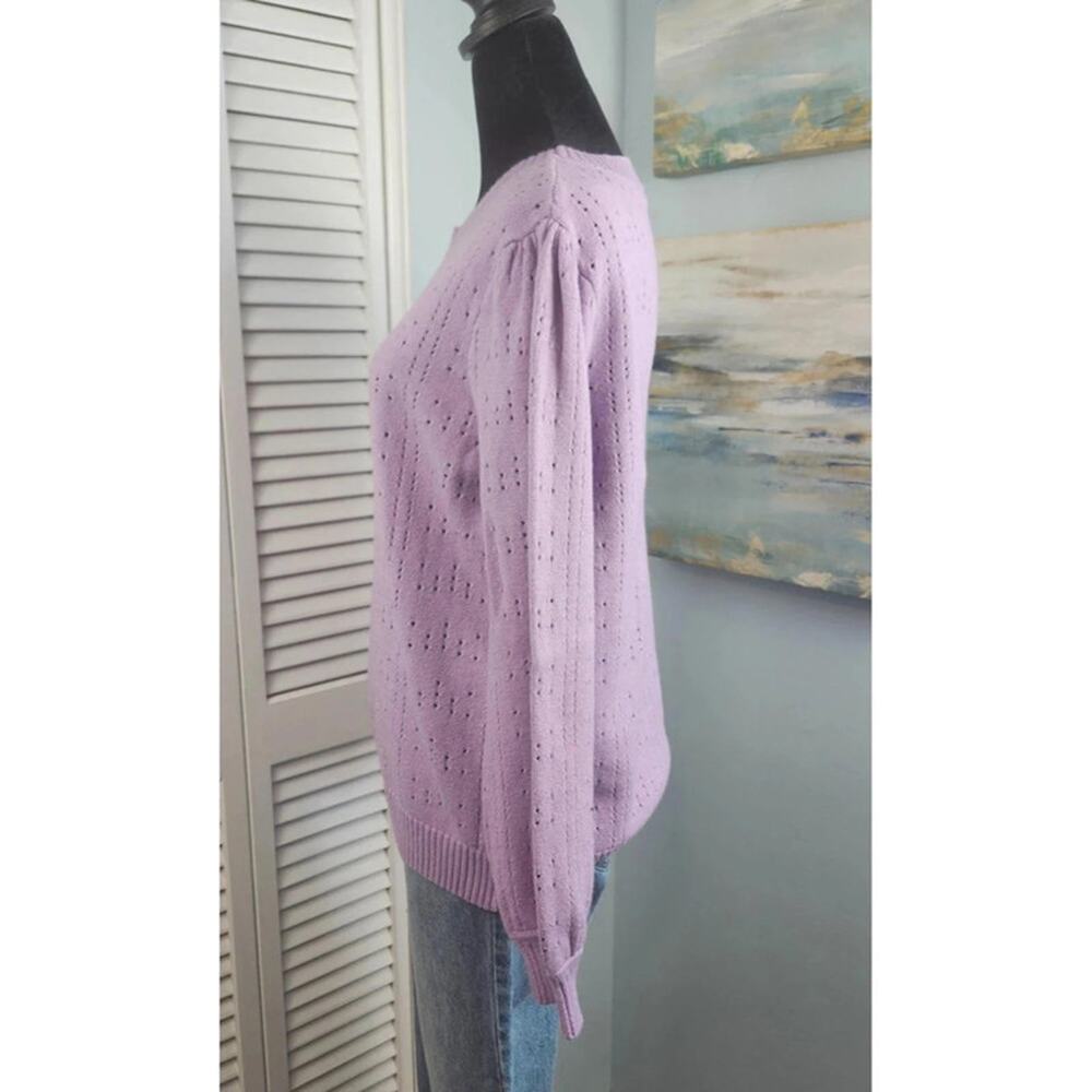 3/$20 Lavender Sweater XL Pullover Soft Knit Cozy Pastel Spring - Picture 5 of 8